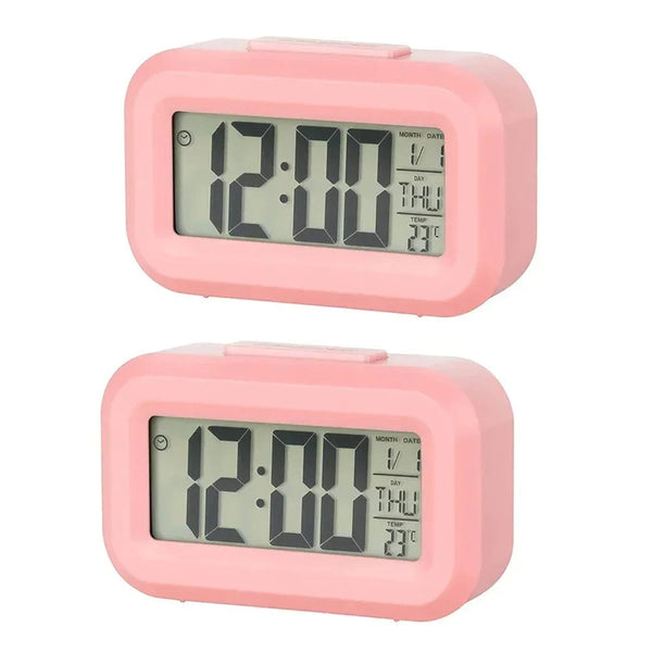 Planet Gates 2pcs pink / CHINA LED Digital Alarm Clock Backlight Snooze Data Time Calendar Desktop Multifunction Electronic Backlight Table Clock