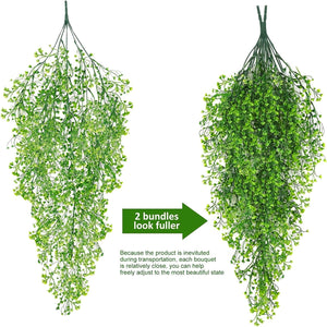 Planet Gates 2pcs Premium Oxidation-Resistant Artificial Hanging Plants - Perfect for Indoor & Outdoor Decoration!