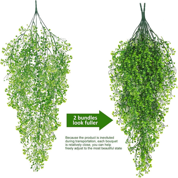 Planet Gates 2pcs Premium Oxidation-Resistant Artificial Hanging Plants - Perfect for Indoor & Outdoor Decoration!