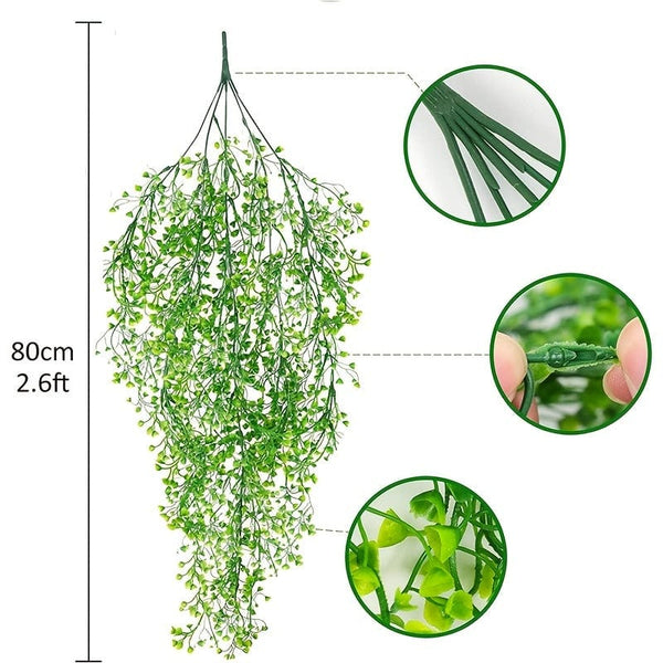 Planet Gates 2pcs Premium Oxidation-Resistant Artificial Hanging Plants - Perfect for Indoor & Outdoor Decoration!