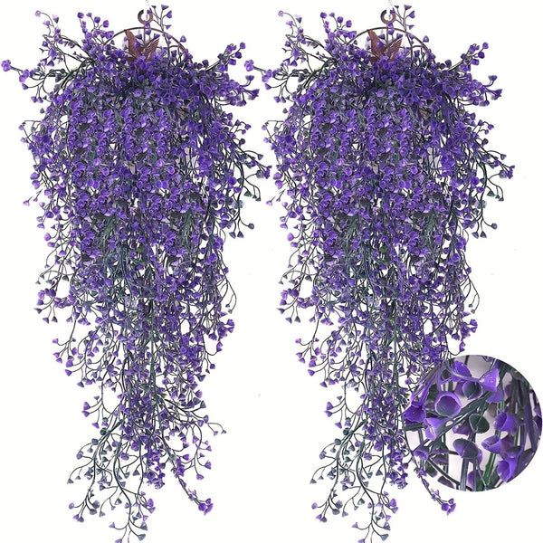 Planet Gates 2pcs Premium Oxidation-Resistant Artificial Hanging Plants - Perfect for Indoor & Outdoor Decoration!