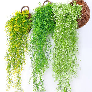 Planet Gates 2pcs Premium Oxidation-Resistant Artificial Hanging Plants - Perfect for Indoor & Outdoor Decoration!