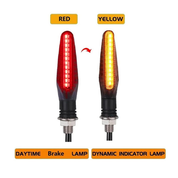 Planet Gates 2PCS Red to Yellow 2PCS Motorcycle Turn Signal Light E11 Mark Built Relay 335SMD Turn Signals Indicator Flashing Light Blinker Universal M10 Bolt