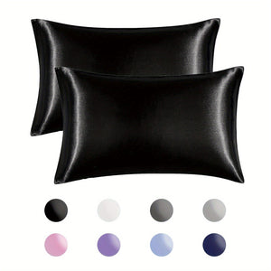 Planet Gates 2pcs Satin Pillowcase, Soft And Smooth Texture, Satin Solid Color Envelope Pillowcases, Reduce Hair Breakage Prevent Wrinkles