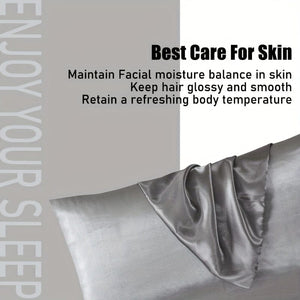 Planet Gates 2pcs Satin Pillowcase, Soft And Smooth Texture, Satin Solid Color Envelope Pillowcases, Reduce Hair Breakage Prevent Wrinkles