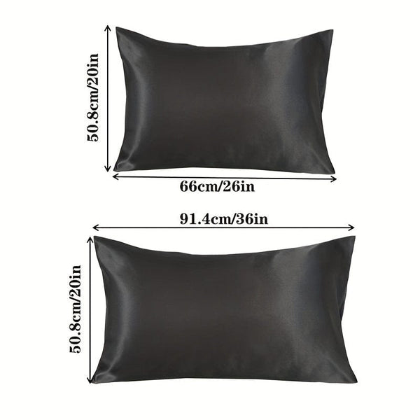 Planet Gates 2pcs Satin Pillowcase, Soft And Smooth Texture, Satin Solid Color Envelope Pillowcases, Reduce Hair Breakage Prevent Wrinkles