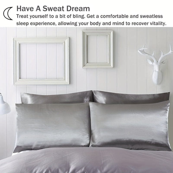 Planet Gates 2pcs Satin Pillowcase, Soft And Smooth Texture, Satin Solid Color Envelope Pillowcases, Reduce Hair Breakage Prevent Wrinkles