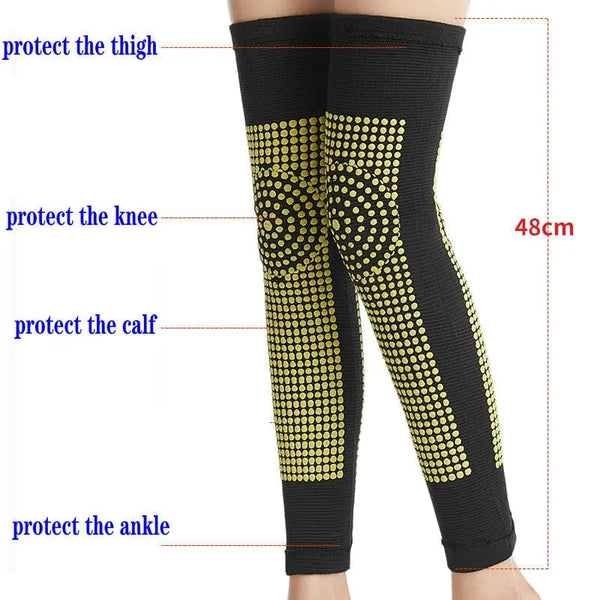 Planet Gates 2pcs Self Heating Support Knee Pads Knee Brace Warm for Arthritis Joint Pai Relief Injury Recovery Leg Massager Longer Natural