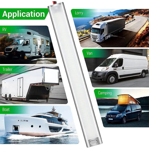 Planet Gates 2pcs Set 2pcs 12v Led Strip Light With On-Off Switch Rv Interior Light Bar 168leds 1700lm 6000k Interior Lighting Ceiling Led Lamp