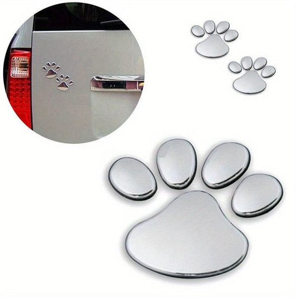 Planet Gates 2pcs/set 2pcs/set Car Sticker Window Bumper Body Cool Design Paw 3D Animal Dog Cat Footprint Decal PVC Styling Emblem Auto Creative Exterior Accessories