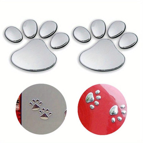 Planet Gates 2pcs/set 2pcs/set Car Sticker Window Bumper Body Cool Design Paw 3D Animal Dog Cat Footprint Decal PVC Styling Emblem Auto Creative Exterior Accessories