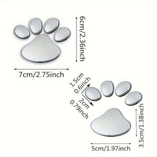 Planet Gates 2pcs/set 2pcs/set Car Sticker Window Bumper Body Cool Design Paw 3D Animal Dog Cat Footprint Decal PVC Styling Emblem Auto Creative Exterior Accessories