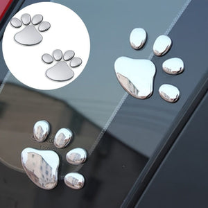 Planet Gates 2pcs/set 2pcs/set Car Sticker Window Bumper Body Cool Design Paw 3D Animal Dog Cat Footprint Decal PVC Styling Emblem Auto Creative Exterior Accessories