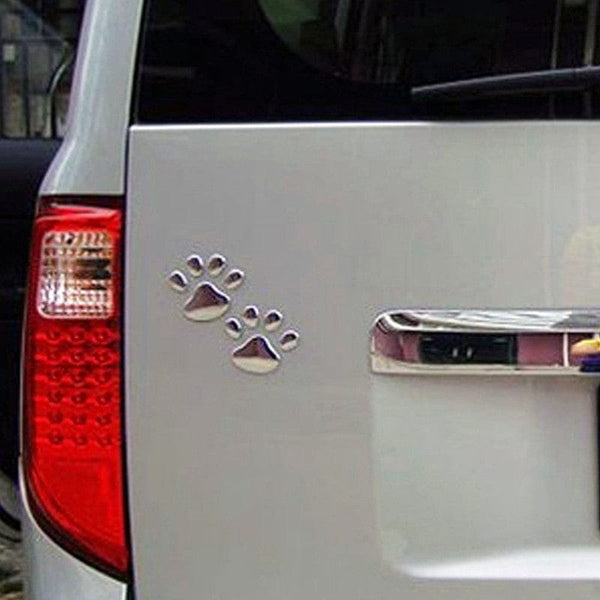 Planet Gates 2pcs/set 2pcs/set Car Sticker Window Bumper Body Cool Design Paw 3D Animal Dog Cat Footprint Decal PVC Styling Emblem Auto Creative Exterior Accessories