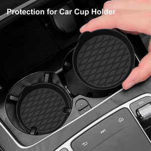 Planet Gates 2pcs/set Car Coaster, For Cup Holder, Silicone Universal Car Coaster, 6 Colors Available
