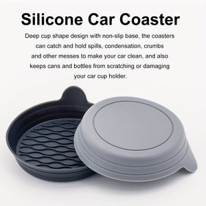 Planet Gates 2pcs/set Car Coaster, For Cup Holder, Silicone Universal Car Coaster, 6 Colors Available