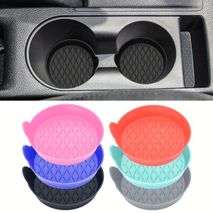 Planet Gates 2pcs/set Car Coaster, For Cup Holder, Silicone Universal Car Coaster, 6 Colors Available