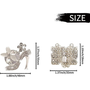 Planet Gates 2pcs Set(high heel shoe + bag) 2pcs Bling High Heel Bag Car Air Fresheners Clips For Women Car Air Outlet Decoration