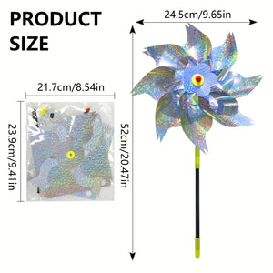 Planet Gates 2pcs Set Of 2 Effective Bird Deterrent, Laser Bird Windmill, Sparkle, Avian Safeguard, Discourage Swallows, Sparrows, Crows, Convenient And Simple To Set Up, Ideal For Orchards, Gardens, Farms, Residential Gardens, Fields