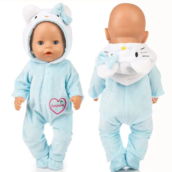 Planet Gates 2pcs/set Suit+Shoes Dolls Outfit For 43cm Baby Doll Cute Jumpers Rompers 17 Inch Doll Clothes，doll accessory.