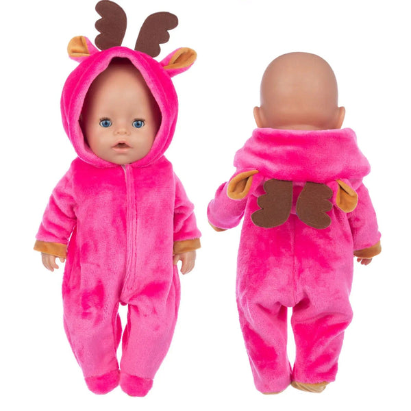 Planet Gates 2pcs/set Suit+Shoes Dolls Outfit For 43cm Baby Doll Cute Jumpers Rompers 17 Inch Doll Clothes，doll accessory.
