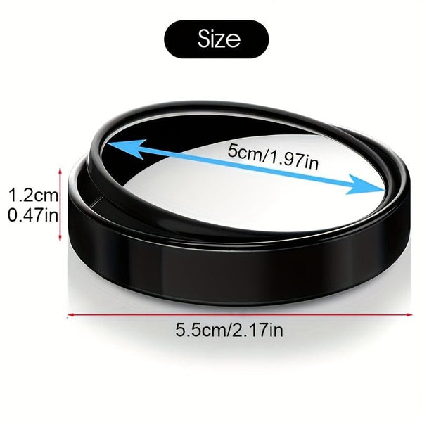 Planet Gates 2pcs Small Round Mirror High-definition Glass Car-mounted Adjustable 360-degree Rotation Rear View Car Reversing Auxiliary Blind Spot Mirror