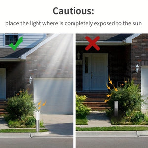 Planet Gates 2pcs Solar Outdoor LED Light, Modern Cylindrical Stainless Steel Waterproof Solar Outdoor Lawn Patio LED Light Lawn Garden Ground Insert Landscape Light