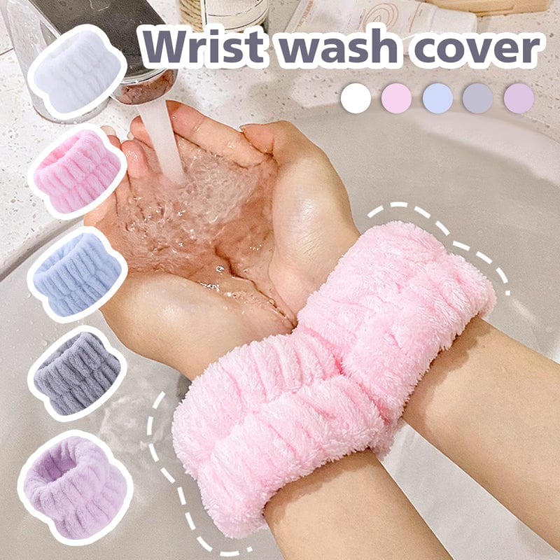 Planet Gates 2pcs Solid Color Face Wash Wristbands, Wrist Cleaning Strap, Soft Ultrafine Fiber Towel Bracelet For Facial Cleaning, Absorbent Wristbands To Avoid Dampness, Bathroom Accessories