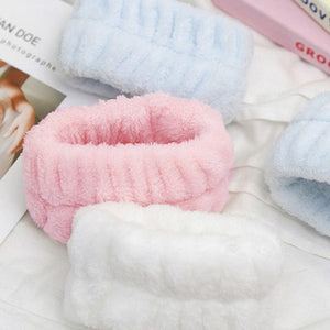 Planet Gates 2pcs Solid Color Face Wash Wristbands, Wrist Cleaning Strap, Soft Ultrafine Fiber Towel Bracelet For Facial Cleaning, Absorbent Wristbands To Avoid Dampness, Bathroom Accessories
