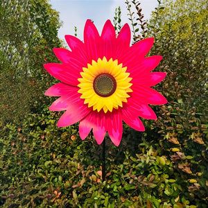 Planet Gates 2pcs Spring Outdoor Plant Sunflower Black Pole Sunflower Windmill Outdoor Plant Decoration, Yard Decor, Garden Decor