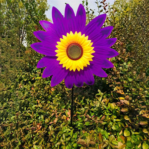 Planet Gates 2pcs Spring Outdoor Plant Sunflower Black Pole Sunflower Windmill Outdoor Plant Decoration, Yard Decor, Garden Decor