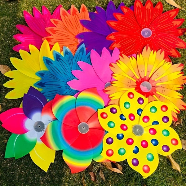 Planet Gates 2pcs Spring Outdoor Plant Sunflower Black Pole Sunflower Windmill Outdoor Plant Decoration, Yard Decor, Garden Decor