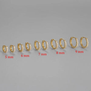 Planet Gates 2PCS Stainless Steel Minimal Hoop Earrings Crystal Zirconia Small Huggie Thin Cartilage Earring Helix Tragus Piercing Jewelry