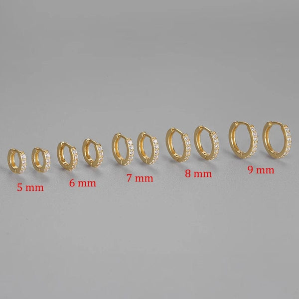 Planet Gates 2PCS Stainless Steel Minimal Hoop Earrings Crystal Zirconia Small Huggie Thin Cartilage Earring Helix Tragus Piercing Jewelry