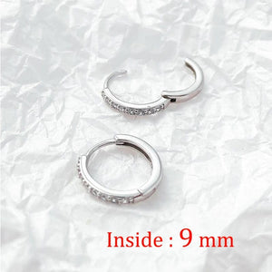 Planet Gates 2PCS Stainless Steel Minimal Hoop Earrings Crystal Zirconia Small Huggie Thin Cartilage Earring Helix Tragus Piercing Jewelry