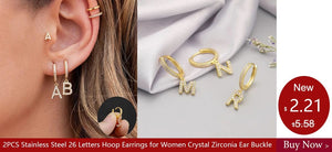 Planet Gates 2PCS Stainless Steel Minimal Hoop Earrings Crystal Zirconia Small Huggie Thin Cartilage Earring Helix Tragus Piercing Jewelry