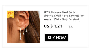 Planet Gates 2PCS Stainless Steel Minimal Hoop Earrings Crystal Zirconia Small Huggie Thin Cartilage Earring Helix Tragus Piercing Jewelry