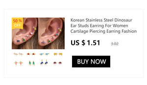 Planet Gates 2PCS Stainless Steel Minimal Hoop Earrings Crystal Zirconia Small Huggie Thin Cartilage Earring Helix Tragus Piercing Jewelry