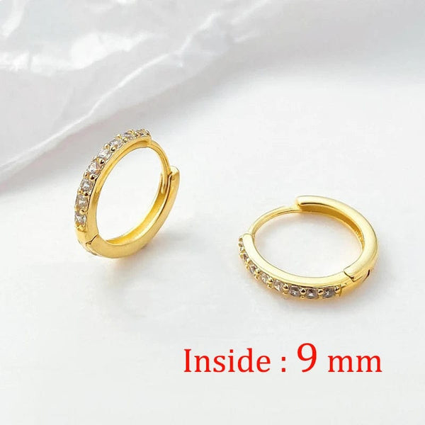 Planet Gates 2PCS Stainless Steel Minimal Hoop Earrings Crystal Zirconia Small Huggie Thin Cartilage Earring Helix Tragus Piercing Jewelry