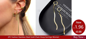 Planet Gates 2PCS Stainless Steel Minimal Hoop Earrings Crystal Zirconia Small Huggie Thin Cartilage Earring Helix Tragus Piercing Jewelry