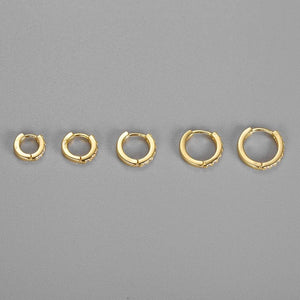 Planet Gates 2PCS Stainless Steel Minimal Hoop Earrings Crystal Zirconia Small Huggie Thin Cartilage Earring Helix Tragus Piercing Jewelry