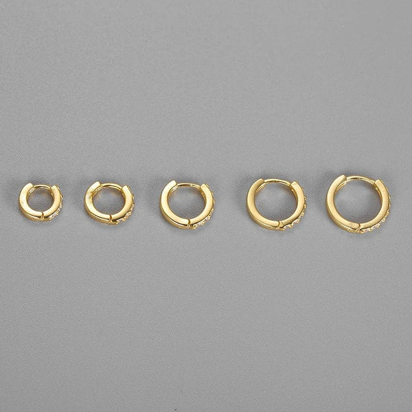 Planet Gates 2PCS Stainless Steel Minimal Hoop Earrings Crystal Zirconia Small Huggie Thin Cartilage Earring Helix Tragus Piercing Jewelry