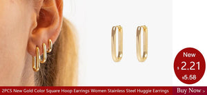 Planet Gates 2PCS Stainless Steel Minimal Hoop Earrings Crystal Zirconia Small Huggie Thin Cartilage Earring Helix Tragus Piercing Jewelry