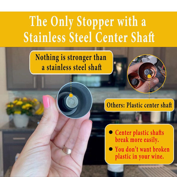 Planet Gates 2pcs Stainless Steel Wine Bottle Corks, Fresh Red Wine Corks, Metal Corks, Champagne Corks