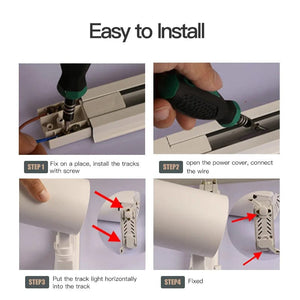 Planet Gates 2pcs T connector / White LED Track Light Rail 0.5M 1M 2 Wire Electrified Rail With Spots Led Track Lamp for Clothing Store Home Lighting Rails Spotlight