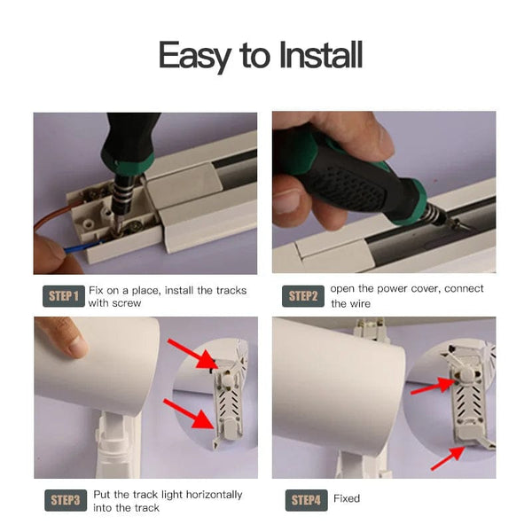 Planet Gates 2pcs T connector / White LED Track Light Rail 0.5M 1M 2 Wire Electrified Rail With Spots Led Track Lamp for Clothing Store Home Lighting Rails Spotlight