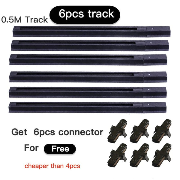 Planet Gates 2pcs T connector / White LED Track Light Rail 0.5M 1M 2 Wire Electrified Rail With Spots Led Track Lamp for Clothing Store Home Lighting Rails Spotlight