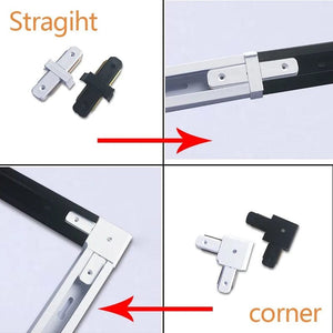 Planet Gates 2pcs T connector / White LED Track Light Rail 0.5M 1M 2 Wire Electrified Rail With Spots Led Track Lamp for Clothing Store Home Lighting Rails Spotlight