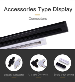 Planet Gates 2pcs T connector / White LED Track Light Rail 0.5M 1M 2 Wire Electrified Rail With Spots Led Track Lamp for Clothing Store Home Lighting Rails Spotlight