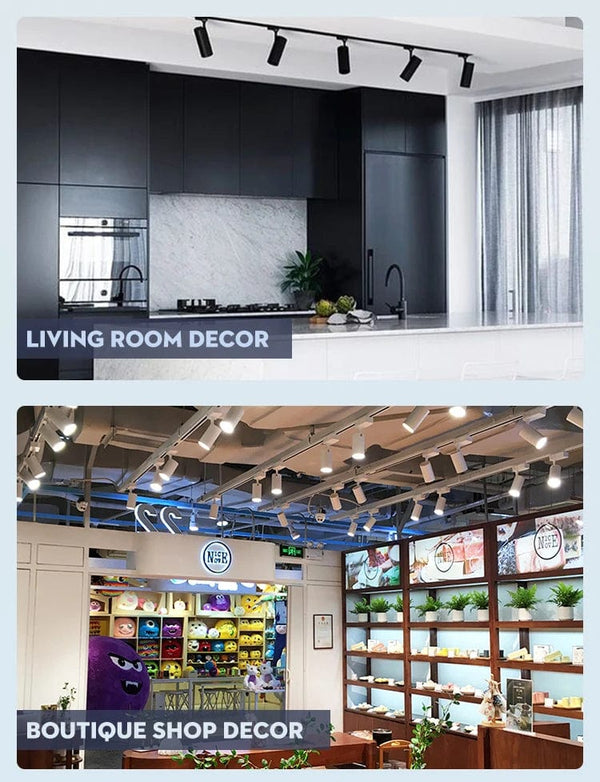 Planet Gates 2pcs T connector / White LED Track Light Rail 0.5M 1M 2 Wire Electrified Rail With Spots Led Track Lamp for Clothing Store Home Lighting Rails Spotlight